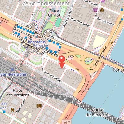 Map showing the location of Brasserie Georges in Lyon