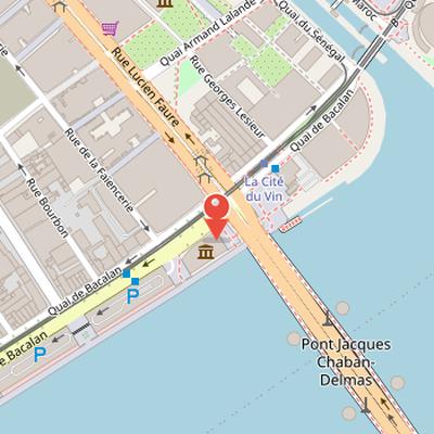 Map showing the location of Cap Sciences in Bordeaux