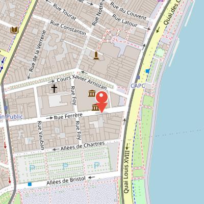Map showing the location of CAPC musée d'art contemporain de Bordeaux in Bordeaux