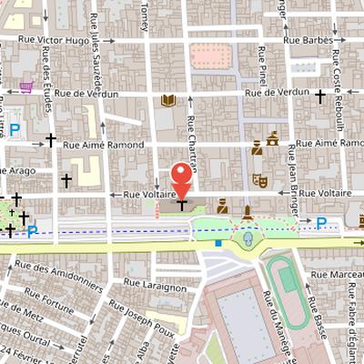 Map showing the location of Carcassonne Cathedral in Carcassonne