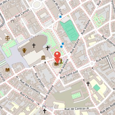 Map showing the location of Carnegie Library of Reims in Reims