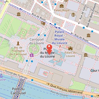 Map showing the location of Carrousel du Louvre in Paris