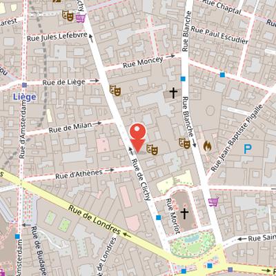 Map showing the location of Casino de Paris in Paris