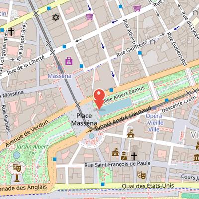 Map showing the location of Casino Municipal de Nice in Nice