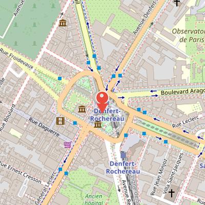Map showing the location of Catacombs of Paris in Paris