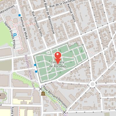 Map showing the location of Cemetery of Rocabey in Saint-Malo