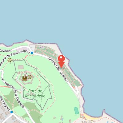 Map showing the location of Cemetery of Saint-Tropez in Saint-Tropez