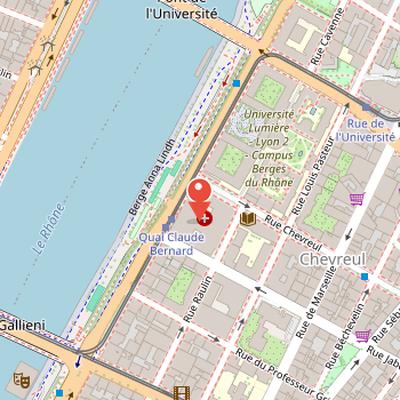 Map showing the location of Centre Hospitalier Saint-Joseph et Saint-Luc in Lyon