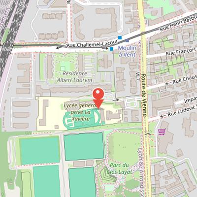 Map showing the location of Centre scolaire La Xavière in Lyon