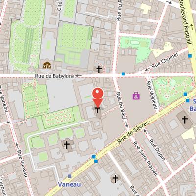 Map showing the location of Chapel of Our Lady of the Miraculous Medal in Paris