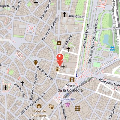 Map showing the location of La chapelle Sainte-Foy in Montpellier