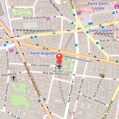 Map showing the location of Chapelle Expiatoire in Paris
