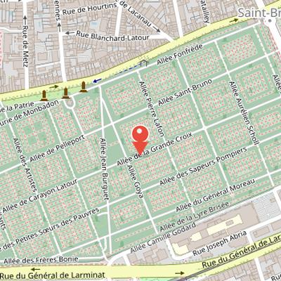 Map showing the location of Chartreuse Cemetery in Bordeaux