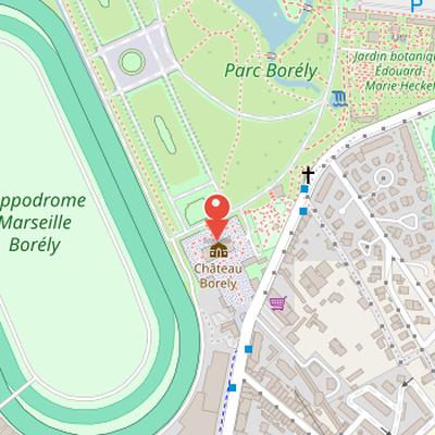 Map showing the location of Château Borély in Marseille