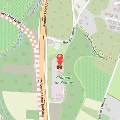 Map showing the location of Château de Bionne in Montpellier