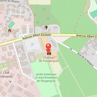Map showing the location of Château de Flaugergues in Montpellier