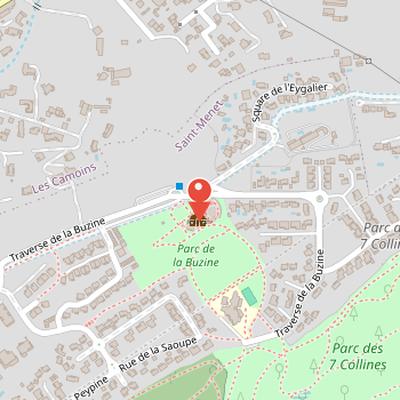 Map showing the location of Château de la Buzine in Marseille