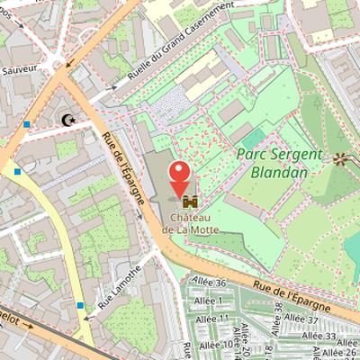 Map showing the location of Château de La Motte in Lyon