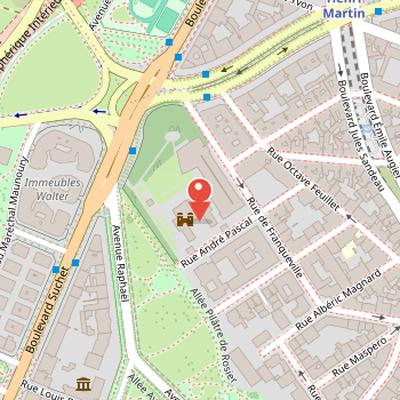 Map showing the location of Château de la Muette in Paris