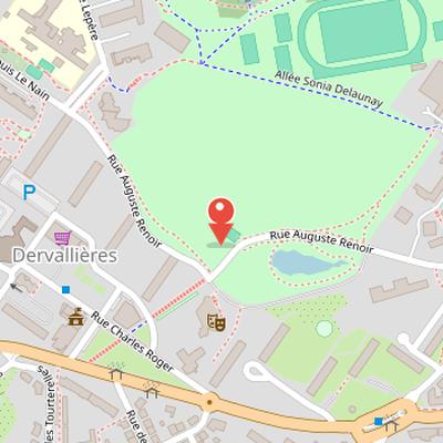 Map showing the location of Château des Dervallières in Nantes