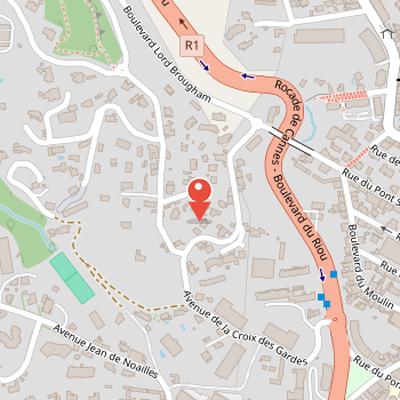 Map showing the location of Château du Suquet in Cannes
