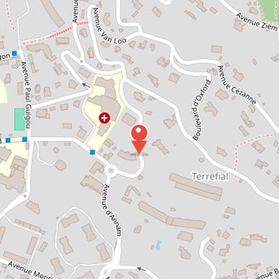 Map showing the location of Château Thorenc in Cannes
