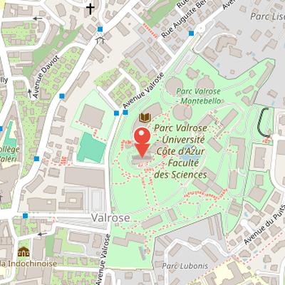 Map showing the location of Château Valrose in Nice