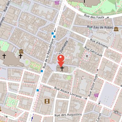 Map showing the location of Church of Saint-Maclou in Rouen