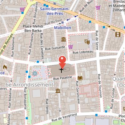 Map showing the location of Church of Saint-Sulpice in Paris