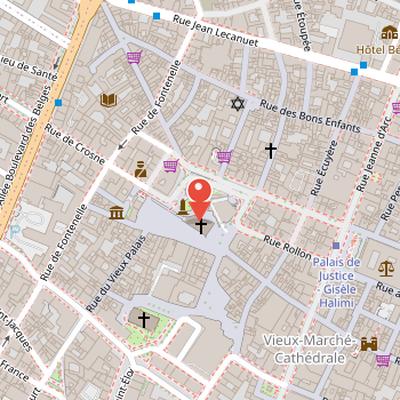 Map showing the location of Church of St Joan of Arc in Rouen