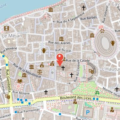 Map showing the location of Church of St. Trophime in Arles