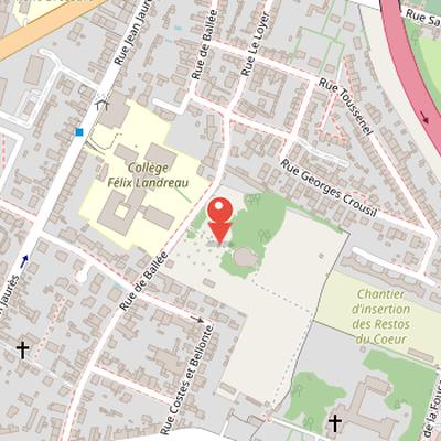 Map showing the location of Church of the Holy Sepulchre, Angers in Angers