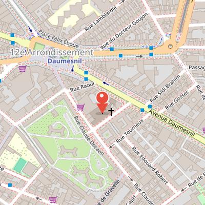 Map showing the location of Church of the Holy Spirit in Paris