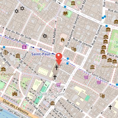 Map showing the location of Église Saint-Paul-Saint-Louis in Paris
