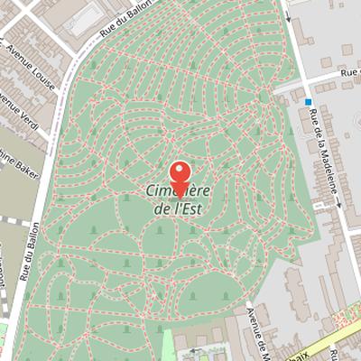 Map showing the location of Cimetière de l’Est in Lille