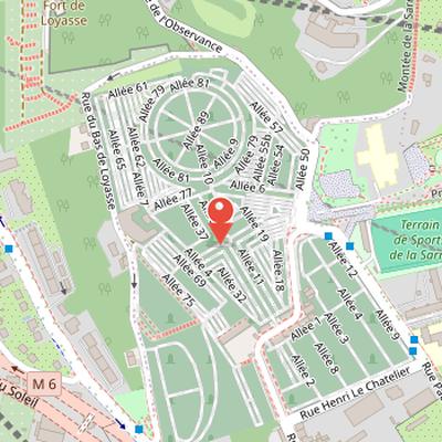 Map showing the location of Cimetière de Loyasse in Lyon