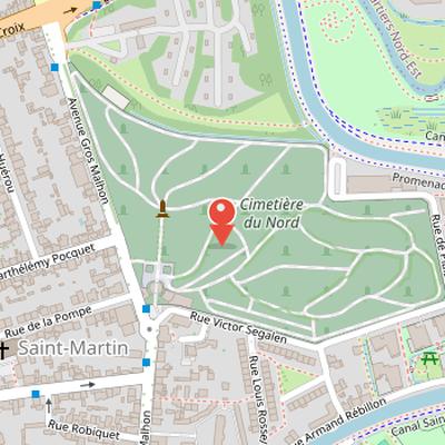 Map showing the location of Cimetière du Nord in Rennes
