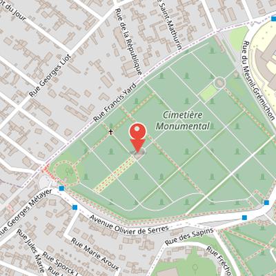 Map showing the location of Cimetière monumental de Rouen in Rouen
