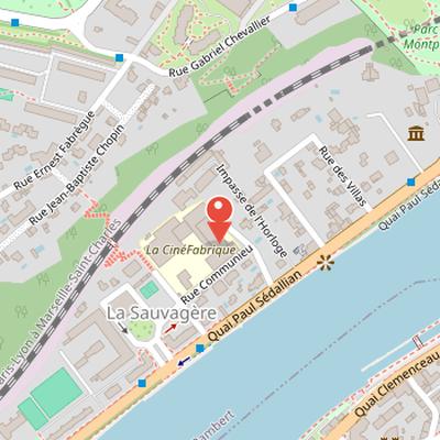 Map showing the location of CinéFabrique in Lyon