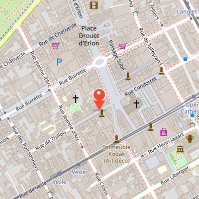 Map showing the location of Cinéma Opéra in Reims