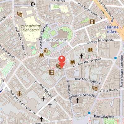 Map showing the location of Cinémathèque de Toulouse in Toulouse