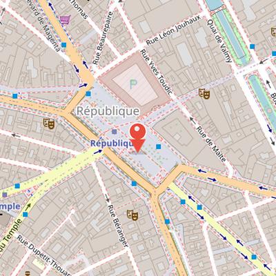 Map showing the location of Cirque Olympique in Paris