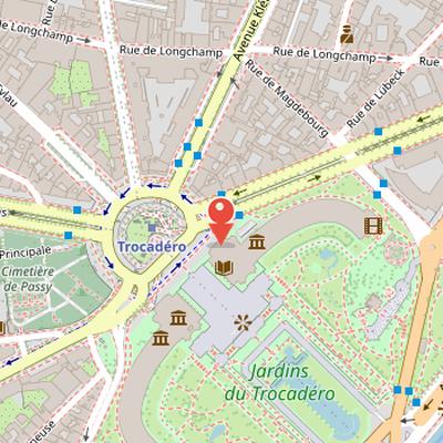 Map showing the location of Cité de l'architecture et du patrimoine in Paris