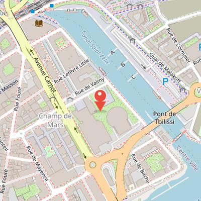 Map showing the location of Cité des Congrès de Nantes in Nantes