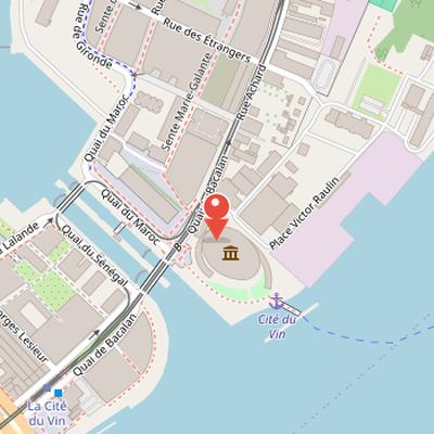 Map showing the location of Cité du Vin in Bordeaux