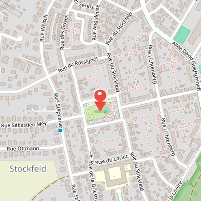 Map showing the location of Cité-jardin du Stockfeld in Strasbourg