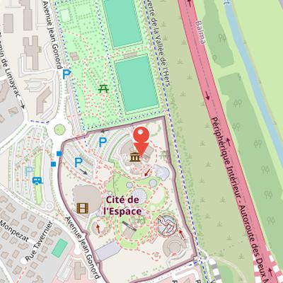 Map showing the location of City of Space in Toulouse