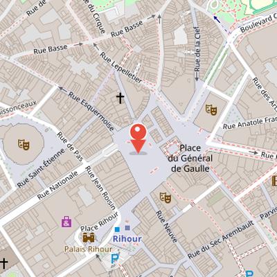 Map showing the location of Column of the Goddess in Lille
