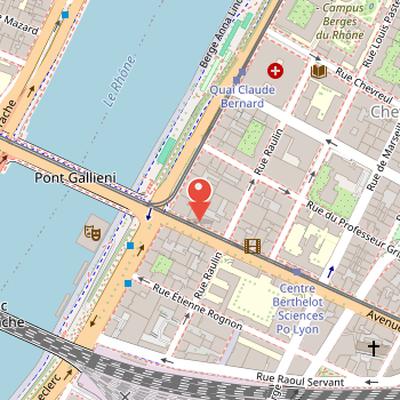 Map showing the location of Comoedia in Lyon