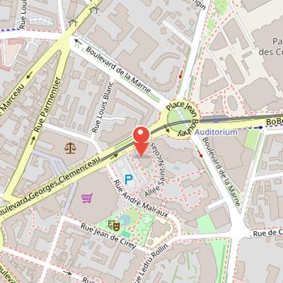 Map showing the location of Conservatoire Jean-Philippe Rameau in Dijon